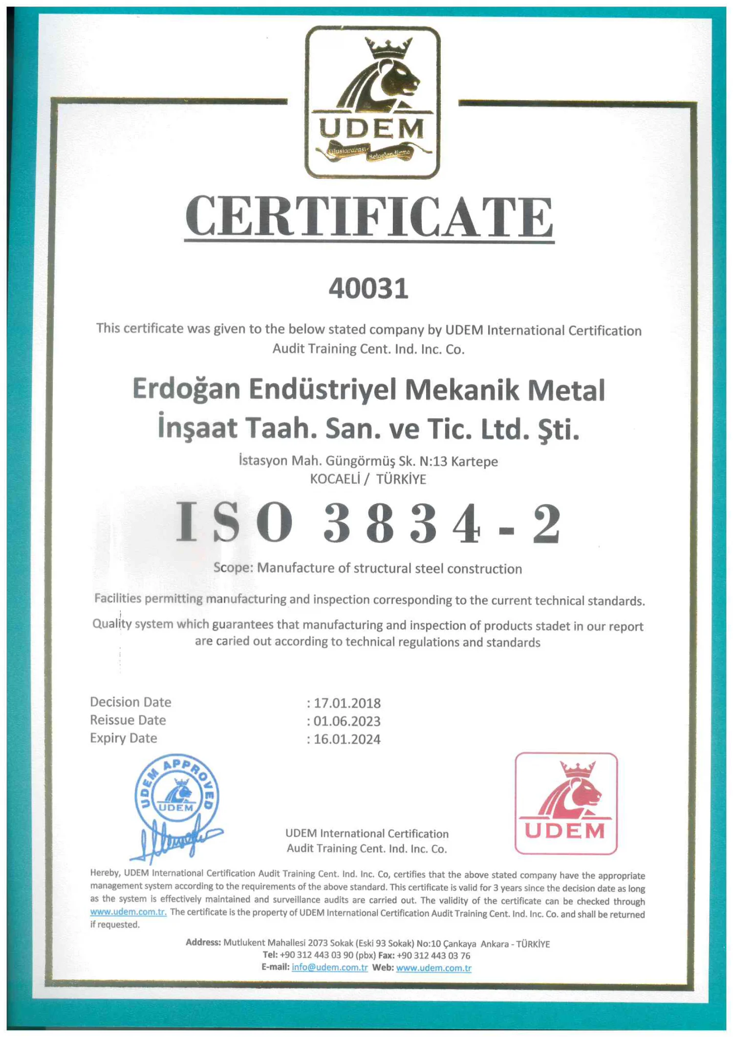 40031 | Erdoğan Endüstri